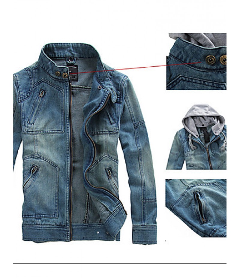 Man Fashion Detachable Denim Jacket Men Sportswear Outdoors Casual Jackets Jeans Jacket Men Plus Size SOUH7