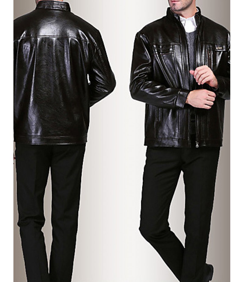 Men PU / Faux Leather Top