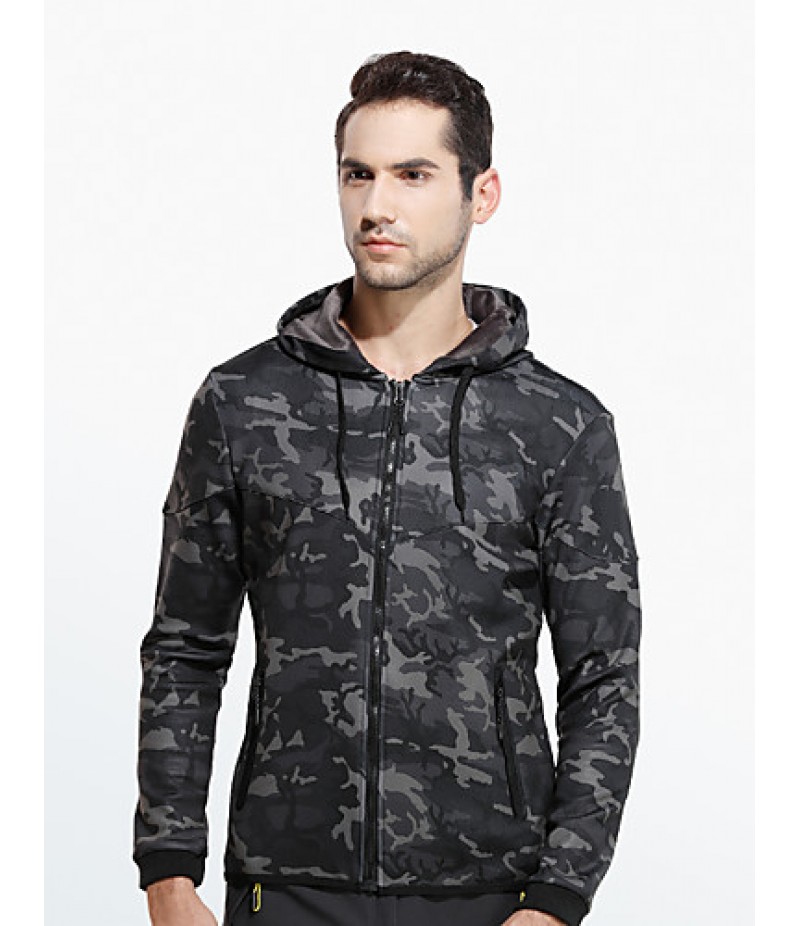 Men's Casual/Daily / Sports Active / Cute Hoodie Jacket,Solid / Print V Neck Fleece Lining Micro-elastic Cotton Long Sleeve Fall / Winter  