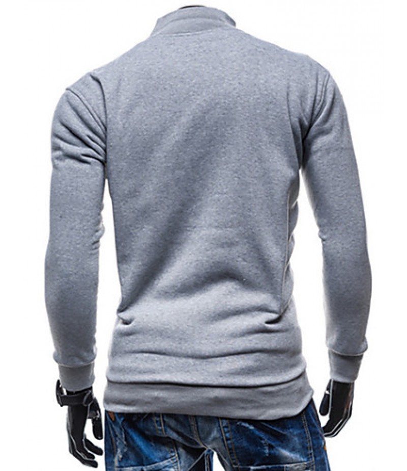 Men's Long Sleeve Hoodie & Sweatshirt,Cotton Solid