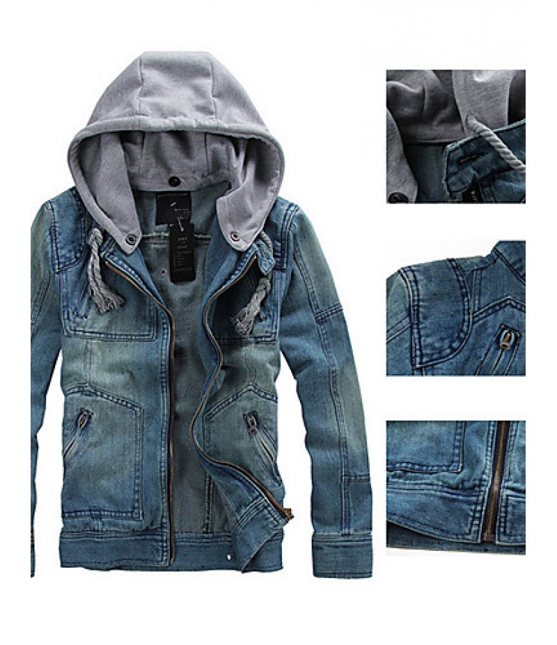 Man Fashion Detachable Denim Jacket Men Sportswear Outdoors Casual Jackets Jeans Jacket Men Plus Size SOUH7