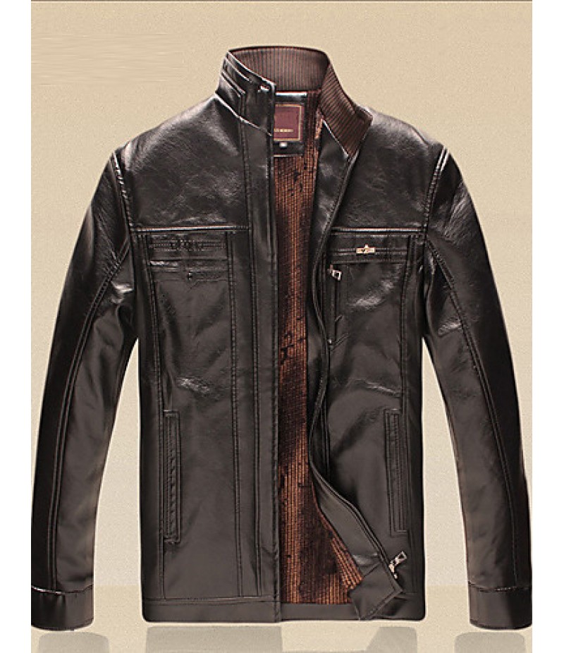 Men PU / Faux Leather Top