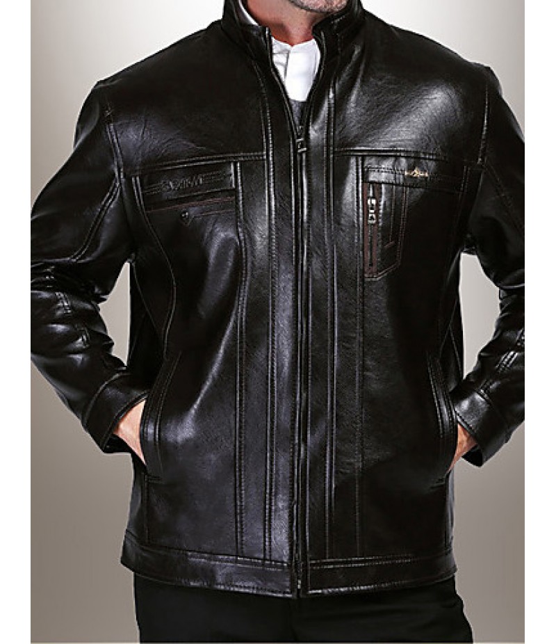 Men PU / Faux Leather Top