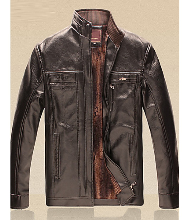 Men PU / Faux Leather Top