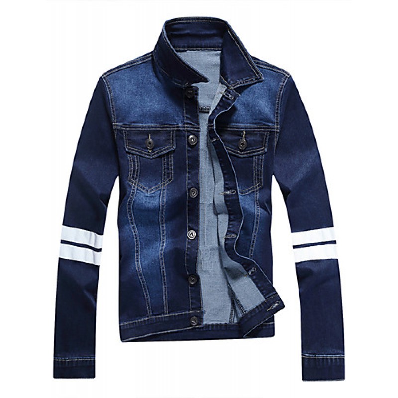 The new summer youth stretch slim jeans thin breathable stamp casual denim jackets