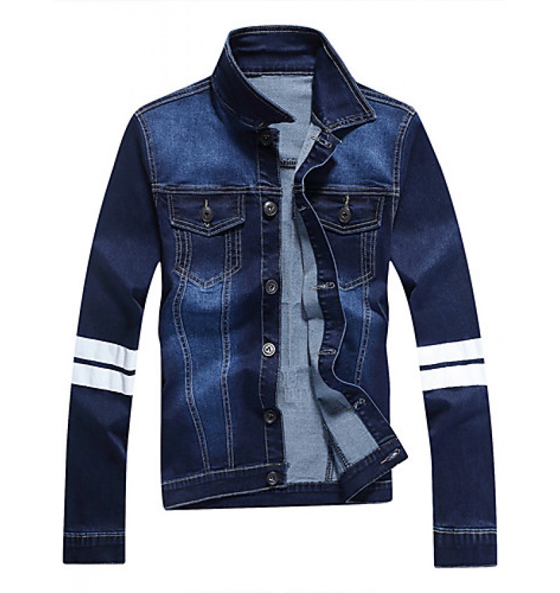 The new summer youth stretch slim jeans thin breathable stamp casual denim jackets