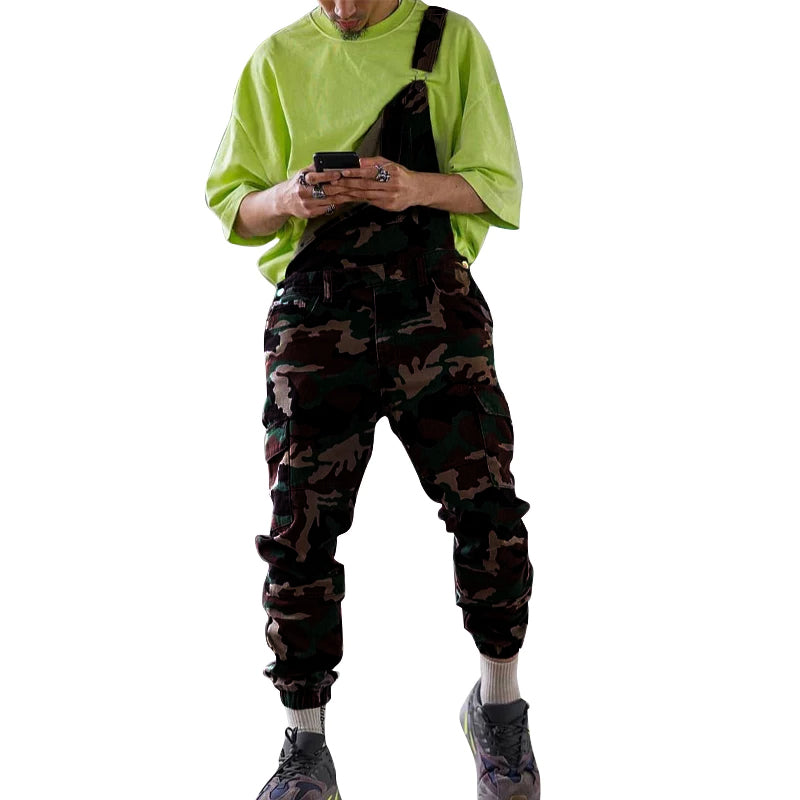 Men Casual Camouflage Cargo Overalls