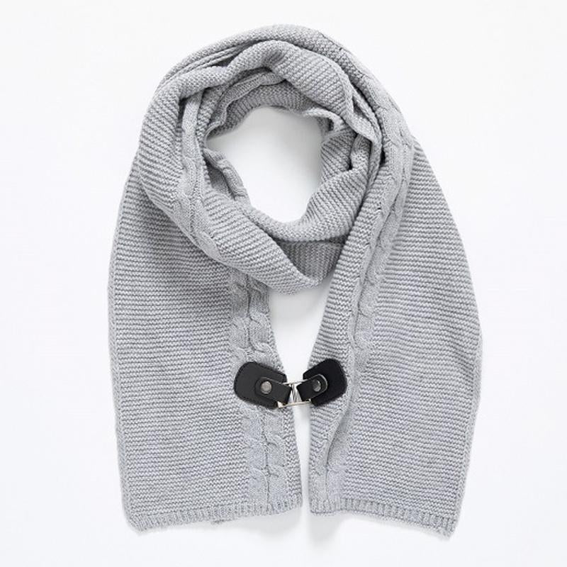 Men's Detachable Scarf Round Neck Knitted Sweater