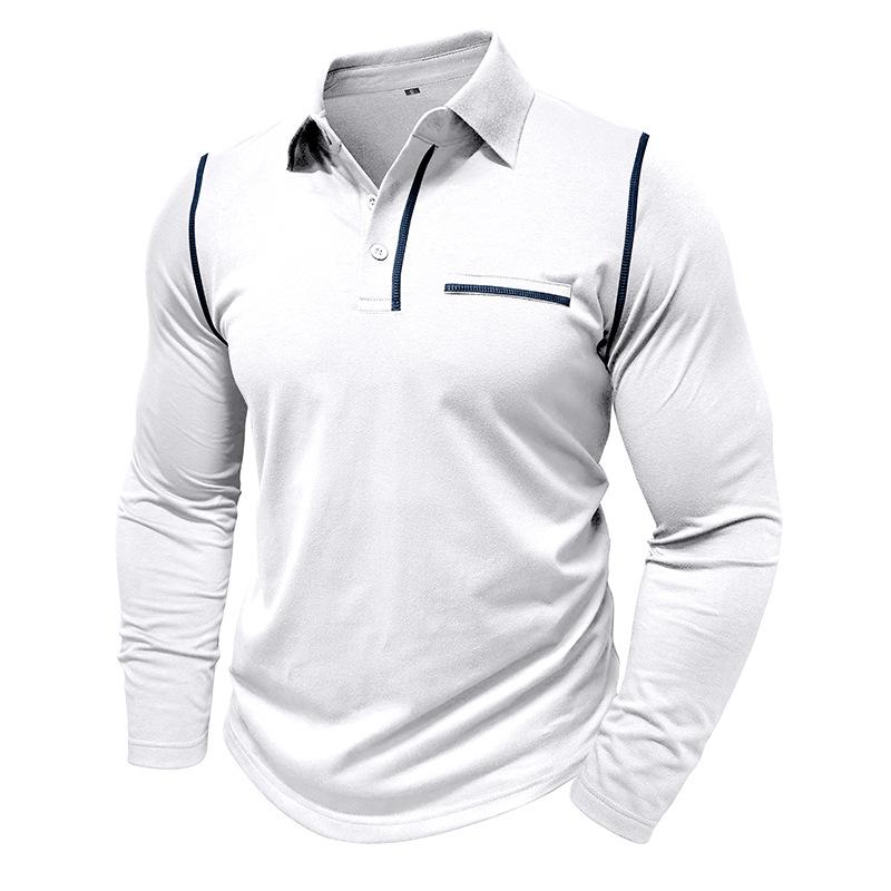 Men's Casual Lapel Slim Fit Long Sleeve Polo Shirt