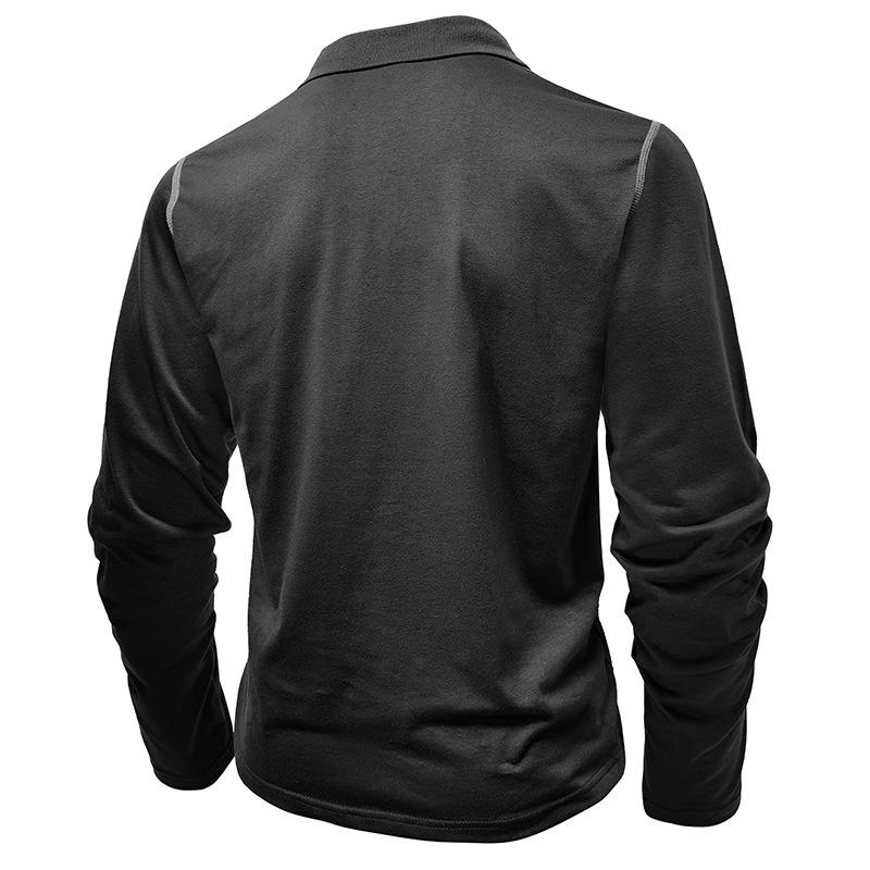 Men's Casual Lapel Slim Fit Long Sleeve Polo Shirt