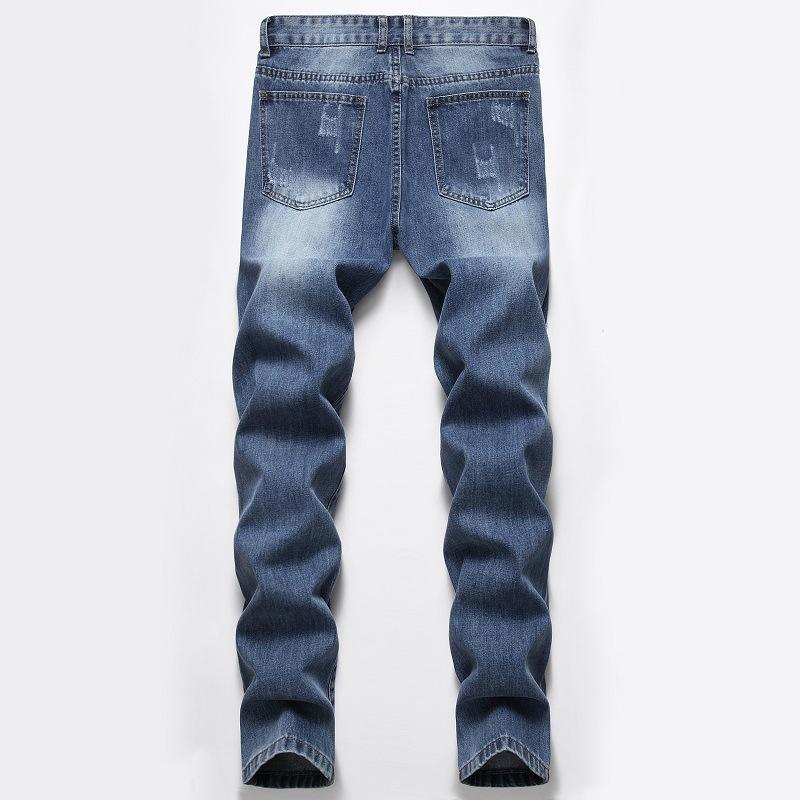 Men's Fashion Distressed Hole Slim Jeans