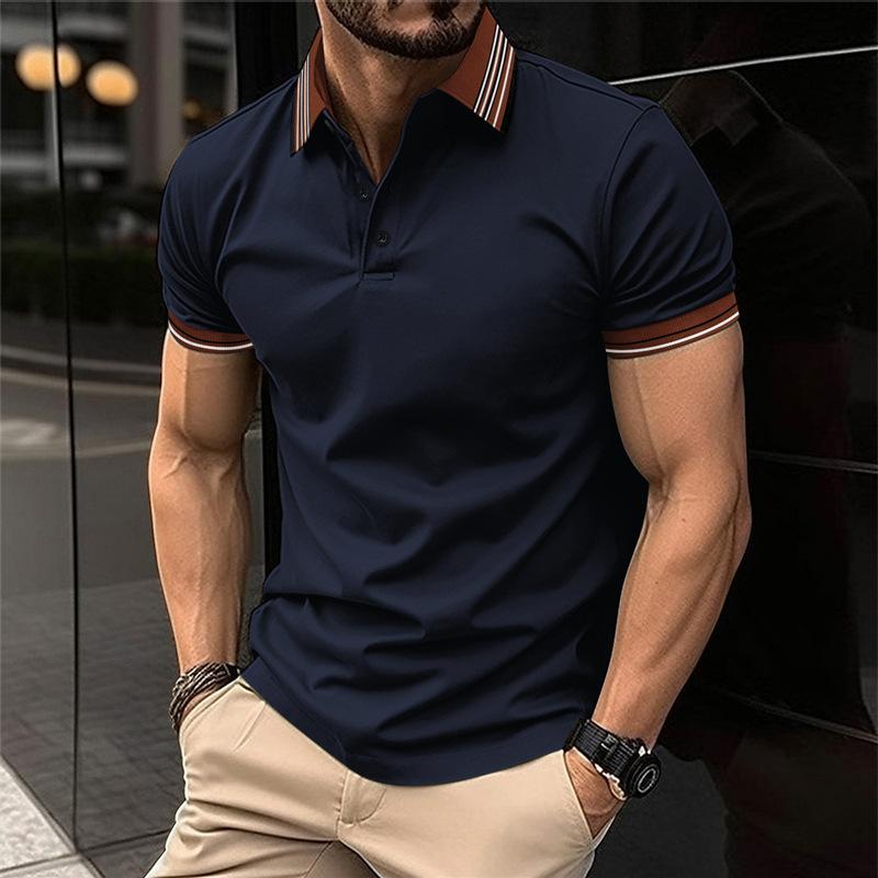 Men's Casual Lapel Button-Down Short Sleeve POLO Shirt