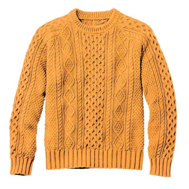 Men's Solid Color Textured Knitted Crew Neck Sweater