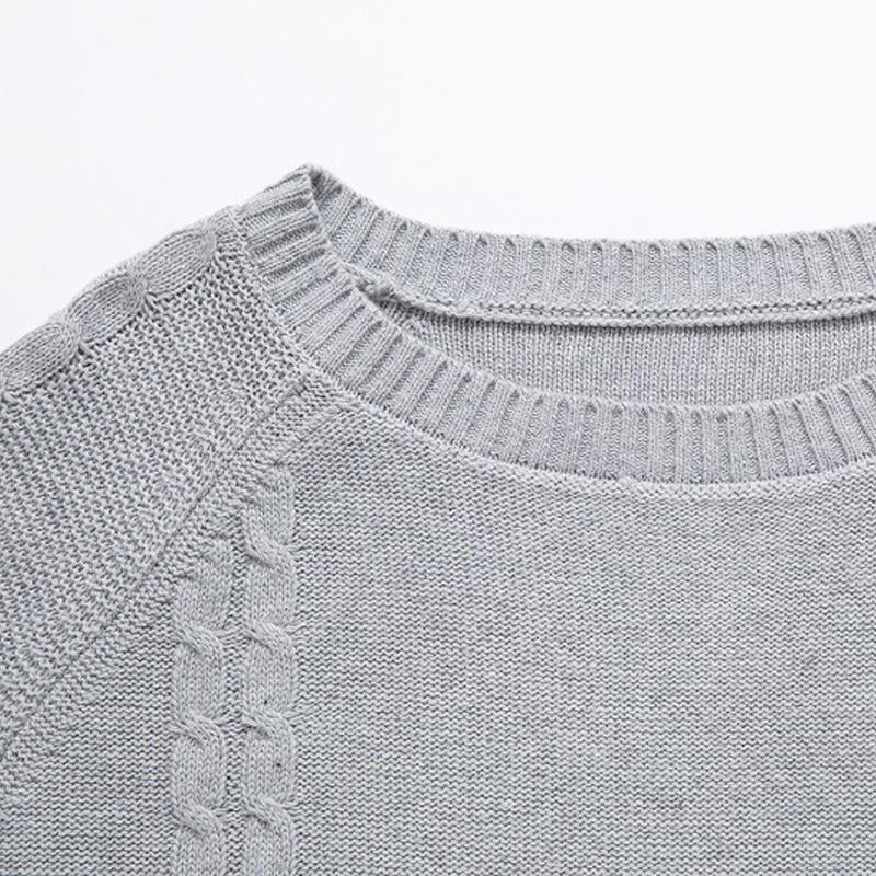 Men's Detachable Scarf Round Neck Knitted Sweater