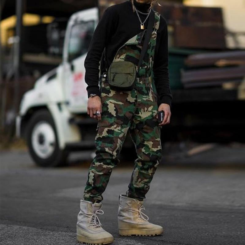 Men Casual Camouflage Cargo Overalls