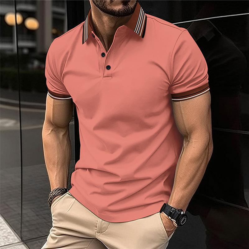 Men's Casual Lapel Button-Down Short Sleeve POLO Shirt