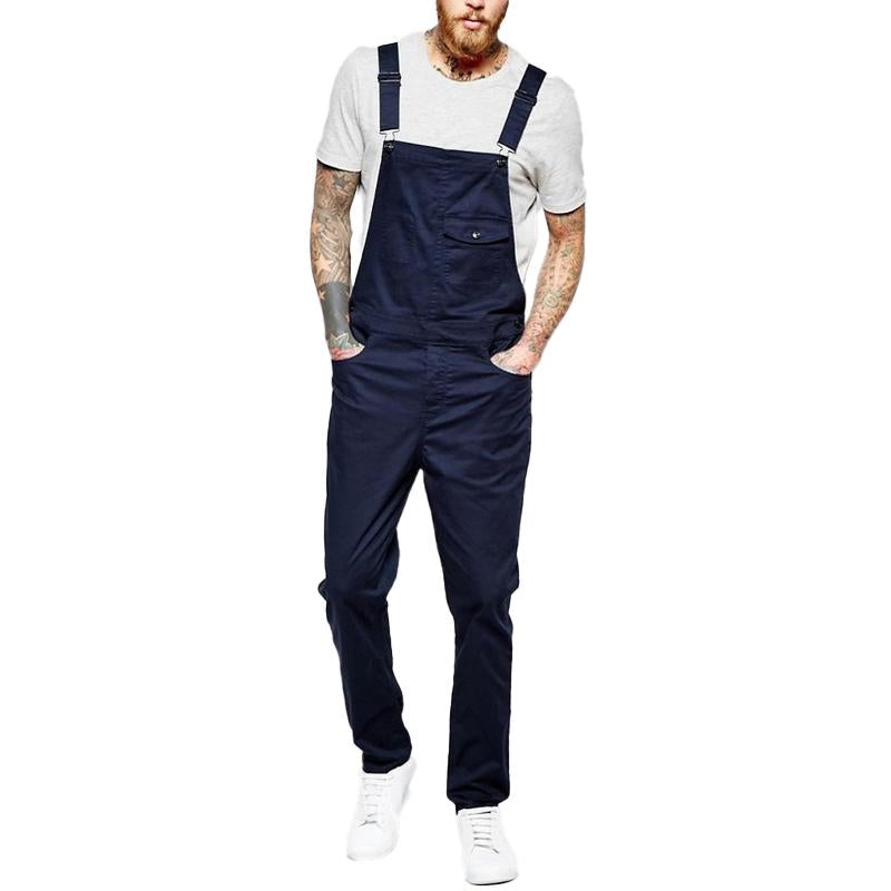 Men's Solid Color Slimming Jumpsuit