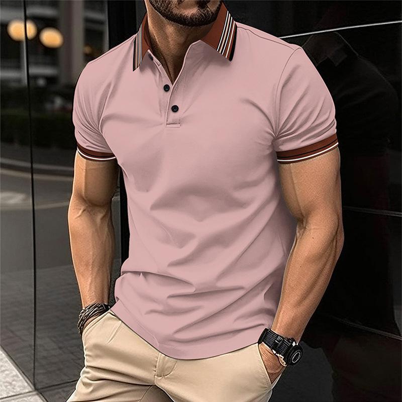 Men's Casual Lapel Button-Down Short Sleeve POLO Shirt