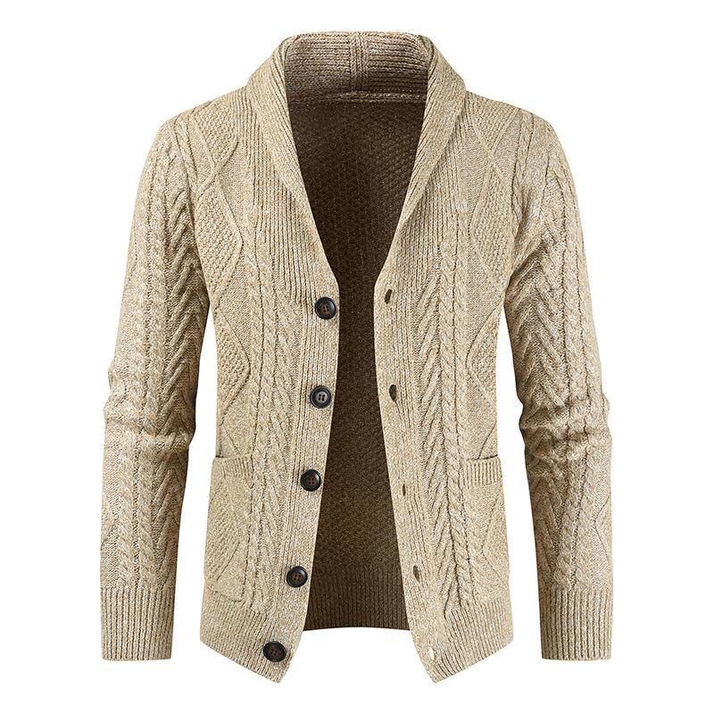 Men's Vintage Jacquard Thick Knit Cardigan