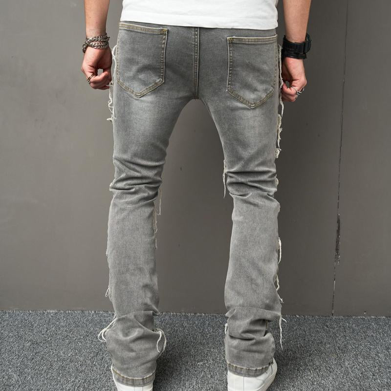 Men's Vintage Ripped Button Jeans