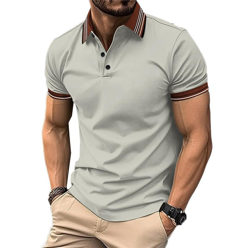 Men's Casual Lapel Button-Down Short Sleeve POLO Shirt