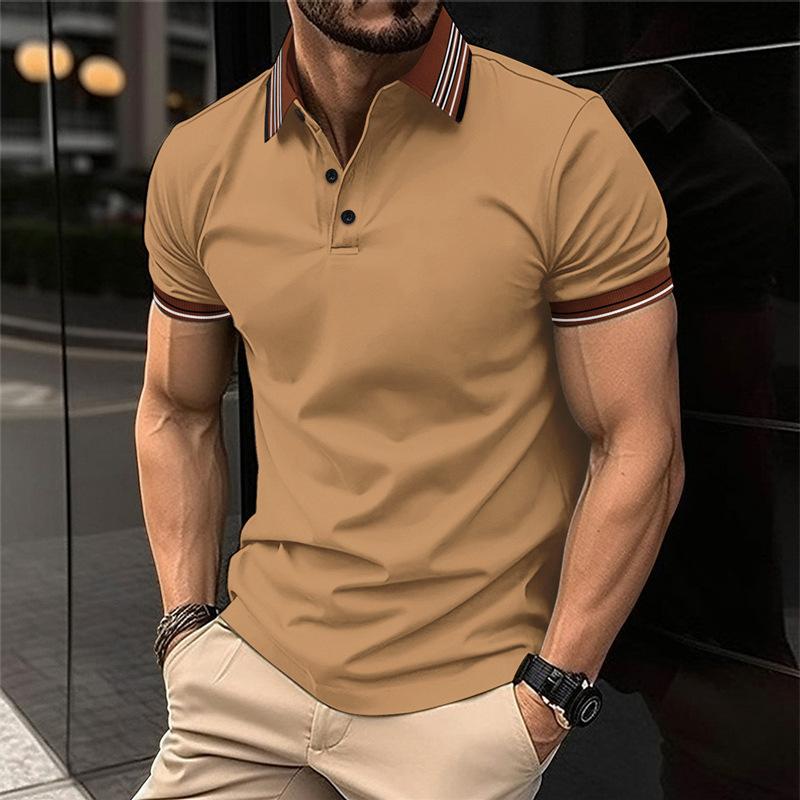 Men's Casual Lapel Button-Down Short Sleeve POLO Shirt