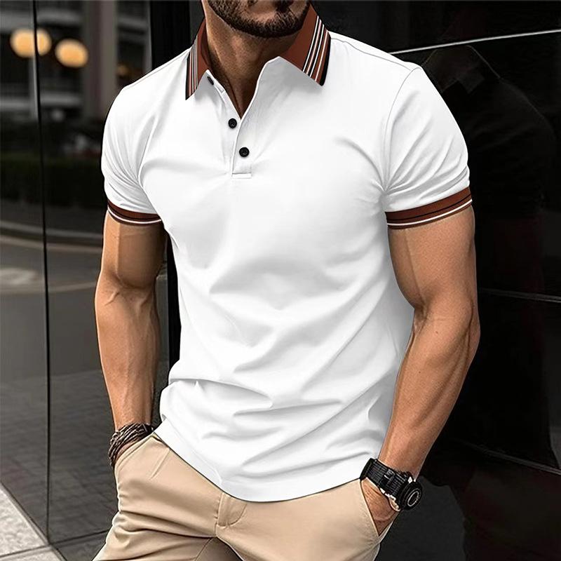 Men's Casual Lapel Button-Down Short Sleeve POLO Shirt