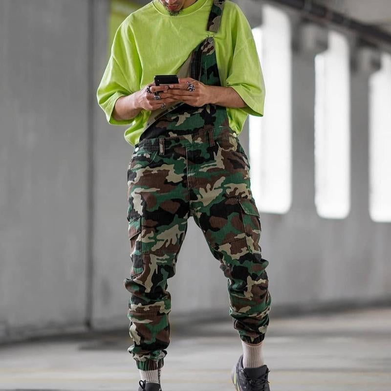 Men Casual Camouflage Cargo Overalls