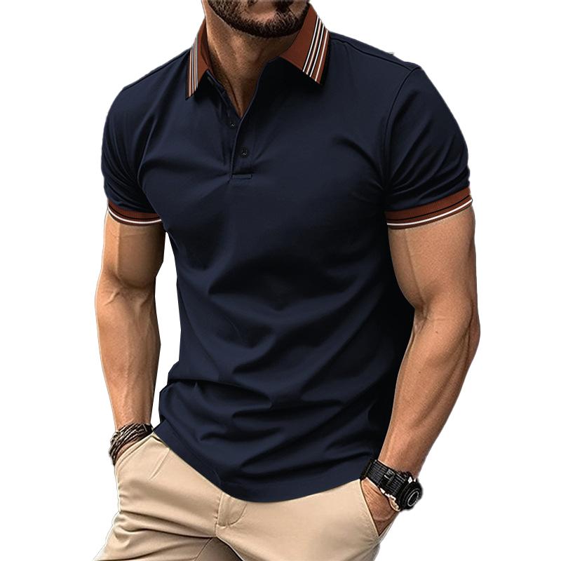 Men's Casual Lapel Button-Down Short Sleeve POLO Shirt