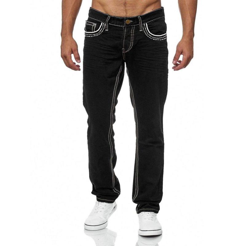 Men's Fashion Distressed Slim Double Stitching Casual Jeans