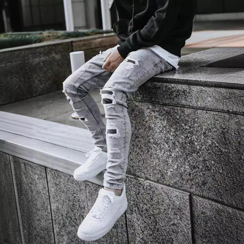 Men's Fashion Distressed Skinny Casual Jeans