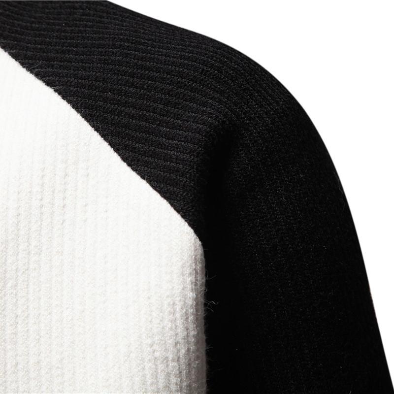 Men's Casual Colorblock Baseball Collar Loose Zipper Knit Cardigan