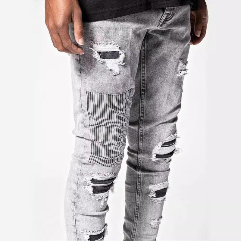 Men's Fashion Distressed Skinny Casual Jeans