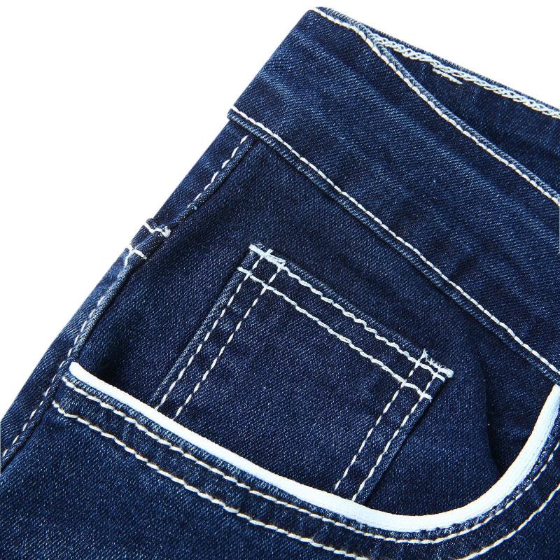 Men's Fashion Distressed Slim Double Stitching Casual Jeans