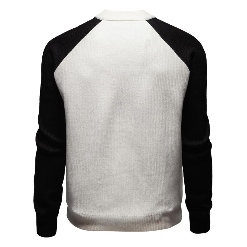 Men's Casual Colorblock Baseball Collar Loose Zipper Knit Cardigan