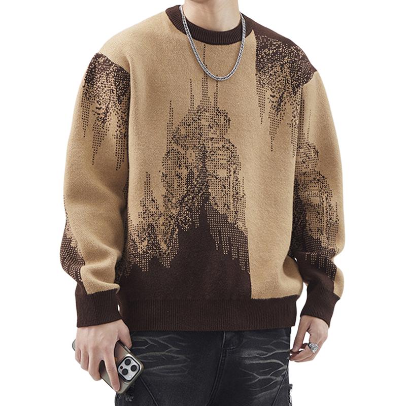 Men's Crew Neck Thickened Knitted Sweater